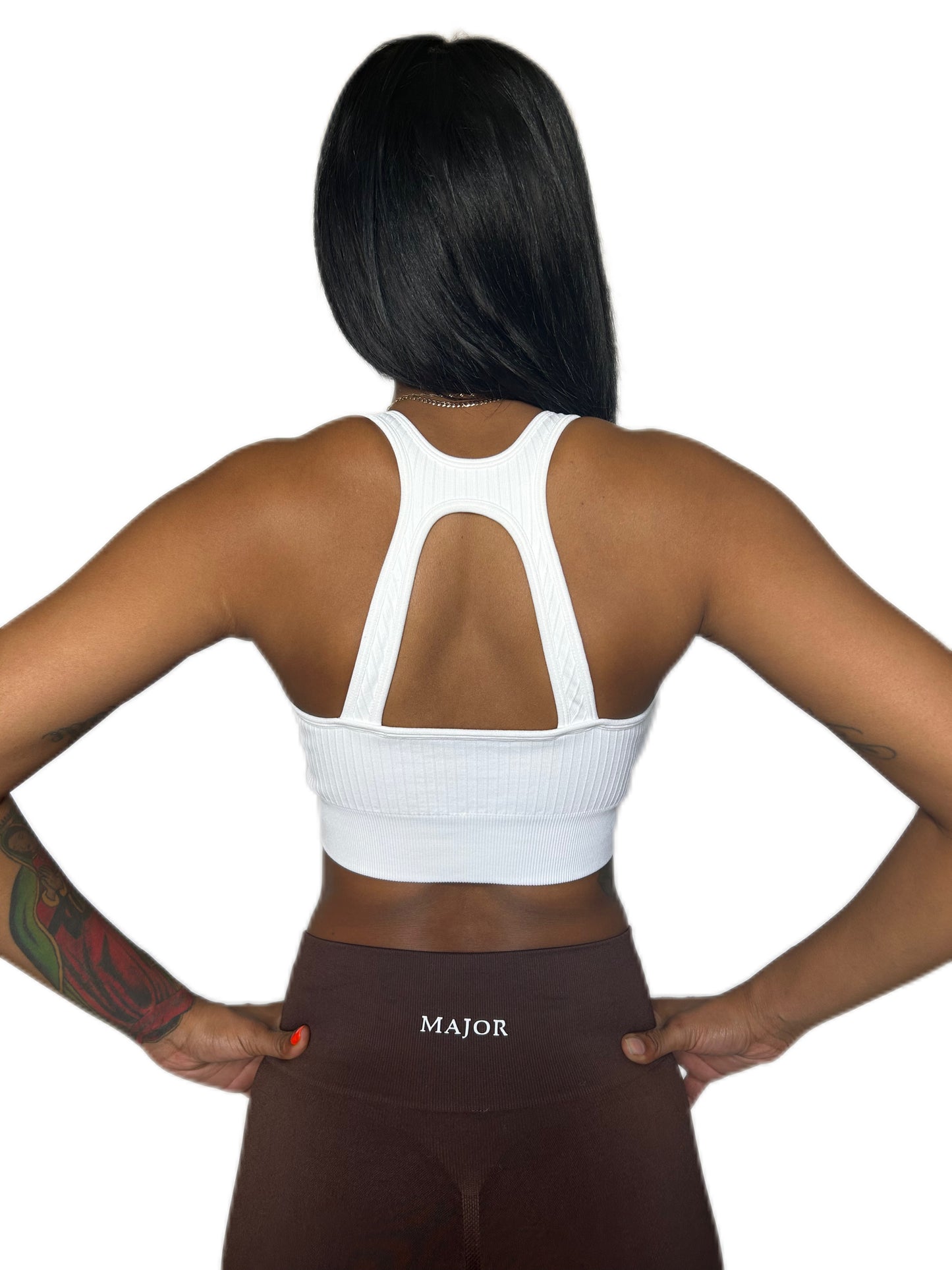 Racerback White Sports Bra