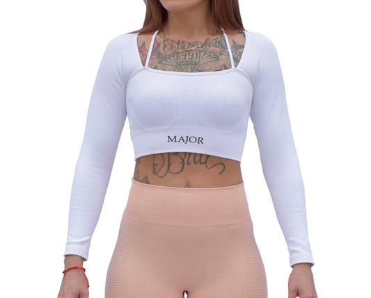 Strappy Long Sleeve White